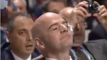 Infantino estaba muy nervioso, antes de que se diera a conocer al ganador.