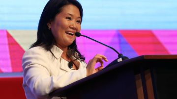 La candidata a la Presidencia de Perú por el partido Fuerza Popular, Keiko Fujimori, participa en la sexta Conferencia Anticorrupción Internacional de la Contraloría General de Perú en Lima.