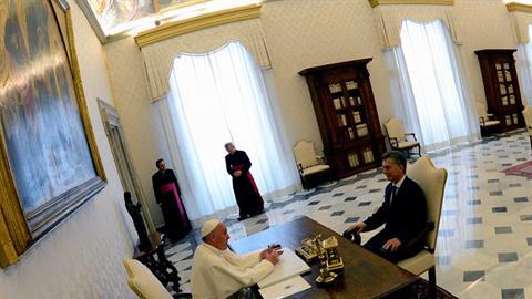 El Pontífice recibió a Macri durante 22 minutos en la Biblioteca