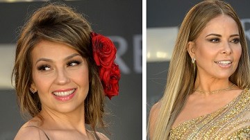 De izq. a der., Thalía, Gloria Trevi y Alejandra Espinoza dejaron diferentes opiniones en su paso por la alfombra de "Premio Lo Nuestro 2016".