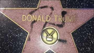La estrella en el Paseo de la Fama de Donald Trump fue vandalizada.