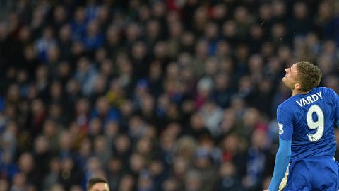 Jamie Vardy se ha convertido en el héroe para la afición del Leicester.
