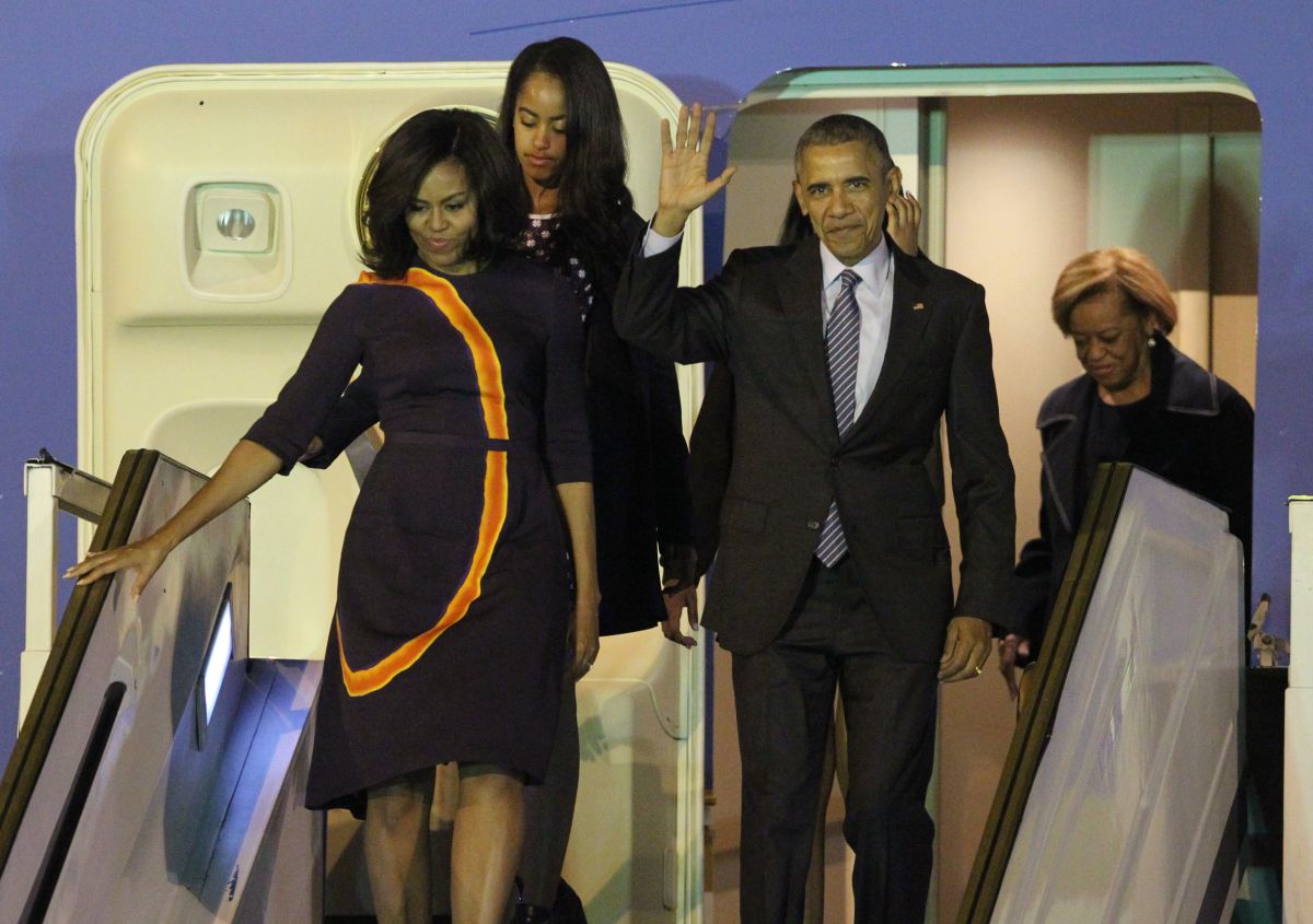 Obama llegó a Argentina en el avión Air Force One a la 1:10 de la madrugada.