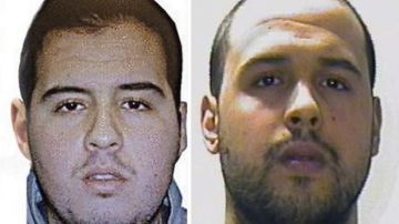 Imágenes facilitadas por la Interpol, que muestran los rostros de Jalid El Bakrau (d) y Brahim El Bakraui (i), presuntos autores de los atentados en Bruselas.