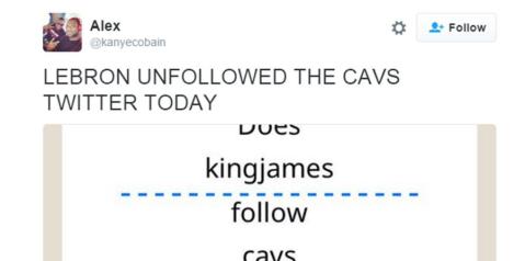 El usuario @kanyecobain fue el primero en tuitear sobre la movida de James.