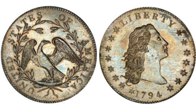 Esta es la moneda de un dólar que cuesta cerca de US$10 millones. Fue acuñada en 1795.