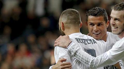 Benzema, Ronaldo y Bale volvieron a marcar en un mismi partido.