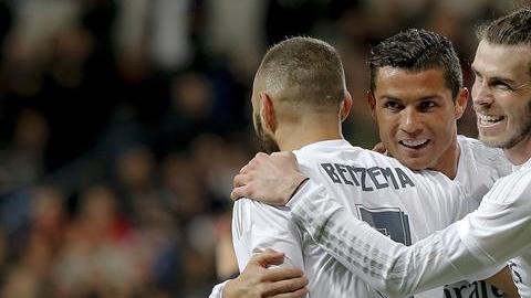 Benzema, Ronaldo y Bale volvieron a marcar en un mismi partido.