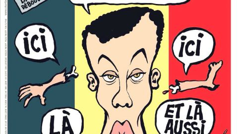 La nueva portada de la revista satírica Charlie Hebdo hace referencia a los ataques terroristas sufridos en Bruselas.