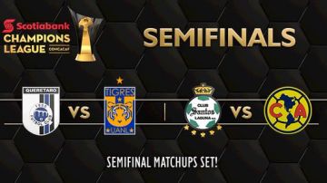 Querétaro vs Tigres y Santos vs América serán los duelos de las semifinales de este torneo.