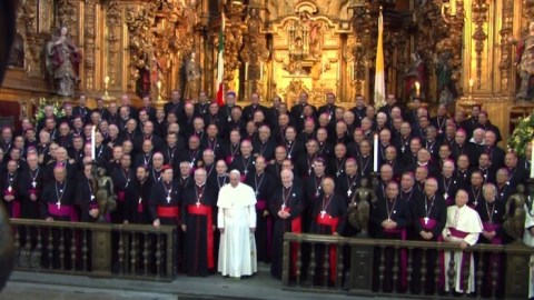 El Papa Francisco sostuvo una reunión con obispos mexicanos en la Catedral Metropolitana el pasado 13 de febrero.
