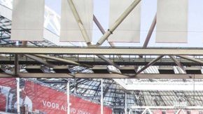 Así lució el Amsterdam Arena durante el homenaje a Cruyff.