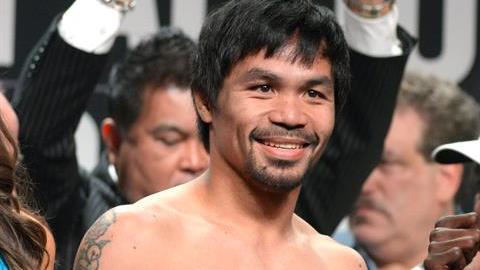 Manny Pacquiao y Tim Bradley, en la ceremonia de pesaje