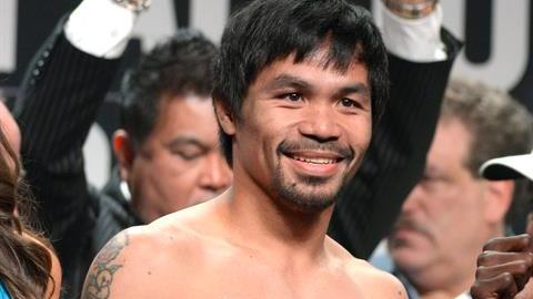 Manny Pacquiao y Tim Bradley, en la ceremonia de pesaje