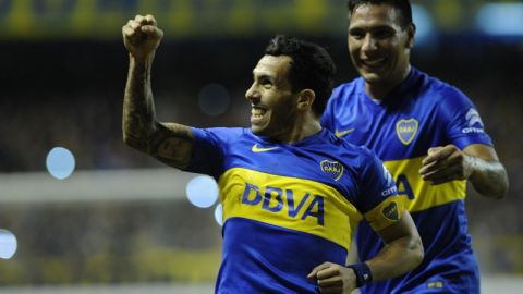 Carlos Tevez se mandó un doblete ante el Deportivo Cali.