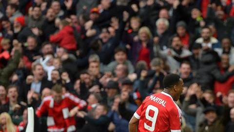 Anthony Martial celebra el gol de la victoria que mete al Manchester United a la final de la FA Cup.