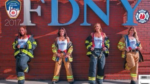 Algunas de las bomberas que participaron en el calendario.