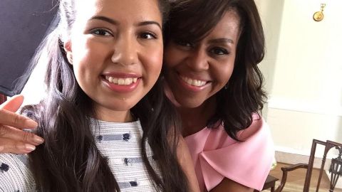 Gemma Busoni junto a la primera dama, Michelle Obama.