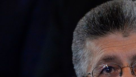 Henry Ramos Allup, presidente de la Asamblea de Venezuela, controlada por la oposición, que este miércoles dio un paso más para buscar el revocatorio de Maduro.
