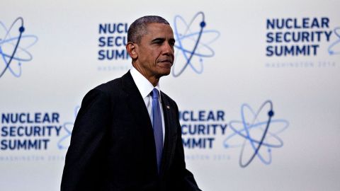 El presidente Obama llega a la Cumbre de Seguridad Nuclear el 1 de abril de 2016. Andrew Harrer/Pool/Getty Images