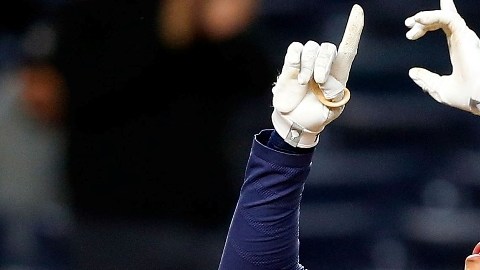 Así festejó Carlos Correa ante los Yankees el pasado 6 de abril.