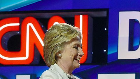 Hillary Clinton y Bernie Sanders en Brooklyn.