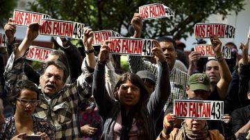 Familiares de los estudiantes desaparecidos no quieren que se marche el GIEI. Foto: Getty