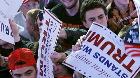 Donald Trump durante un mitin de su campaña en Indianapolis.