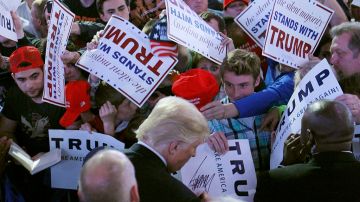 Donald Trump durante un mitin de su campaña en Indianapolis.