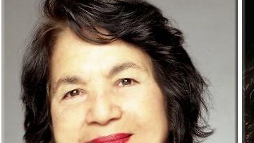 Dolores Huerta (i) y Rosario Dawson (d).