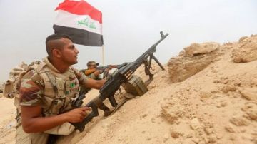 Combatientes chiitas de una unidad de movilización se han desplegado en el norte de Bagdad.