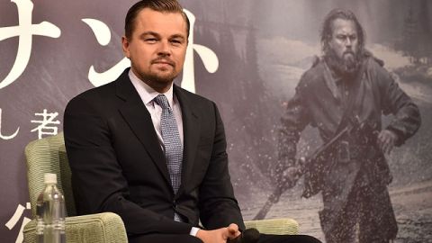 El actor Leonardo DiCaprio promoviendo su galardonada película "The Revenant" en Japón.