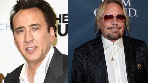 Nicolas Cage y Vince Neil llamaron la atención por su actitud extraña en "La Ciudad del Pecado".