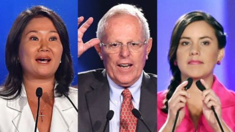 De los 19 candidatos inscritos, quedan 10 y solo estos tres -Keiko Fujimori, Pedro Pablo Kuczynski y Verónika Mendoza- se disputan el paso a la segunda vuelta.