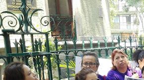 Las acitvistas y ciudadanas durante la manifestación en la que exigieron que se deje de “encubrir” a los jovenes acusados de violación.