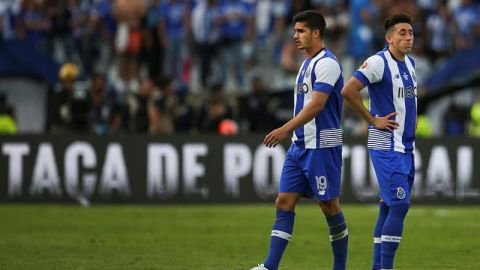 Decepción en el cuadro del Porto tras los penaltis ante Braga.