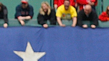 David Ortiz durante su famoso discurso.