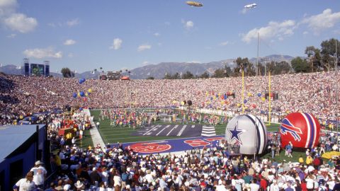 Así lució el Rose Bowl durante el Super Bowl XXI en 1993.