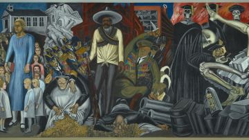 Detalle del mural 'Epic of American Civilization' (1932-1934), realizado por José Clemente Orozco en Dartmouth College.