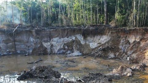 La minería ilegal ha causado destrozos en ríos y bosques peruanos.