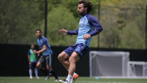 Andrea Pirlo durante un entrenamiento del NYCFC.