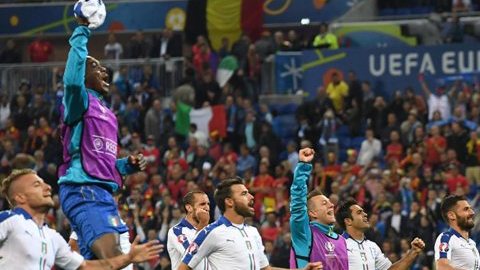 La selección italiana se impuso con autoridad a Bélgica en Lyon.