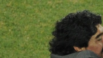 Maradona y Messi durante la Copa del Mundo 2010.
