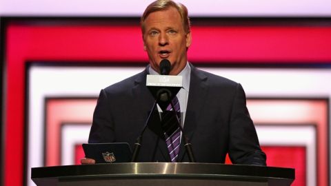 El comisionado Roger Goodell en una foto tomada durante el reciente Draft de la NFL.