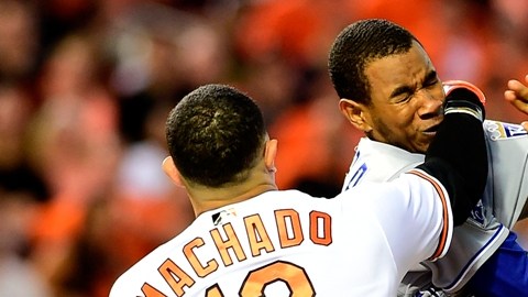 Machado y Ventura ya se traían ganas desde el segundo inning.