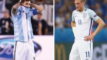 Messi y Vardy. Argentina e Inglaterra la pasan mal.
