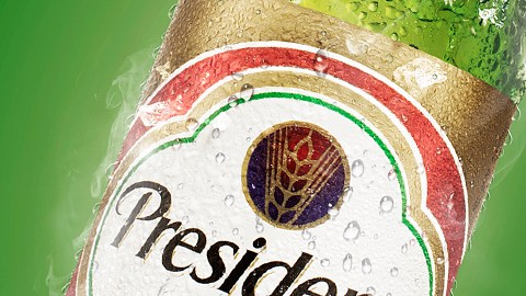 Cerveza Presidente.