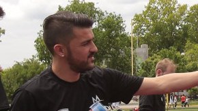 David Villa en un entrenamiento con niños de la New York Force Academy de El Bronx.