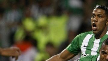 Miguel Ángel Borja y su festejo del primer gol de Atlético Nacional en la final de la Libertadores.