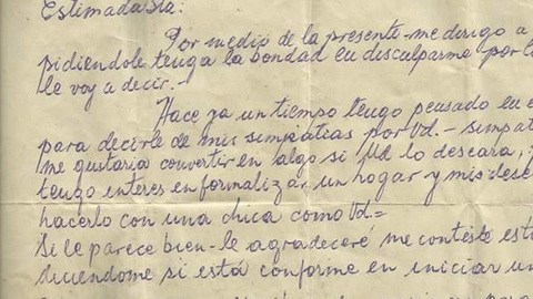 Carta de 1952 escrita por Ítalo Severini para su futura esposa Rosa Martínez